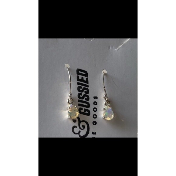 Sterling Silver 925 and Ethopian Fire Opal Teardrop Drop Hook Earrings Opal Gems - Picture 9 of 10